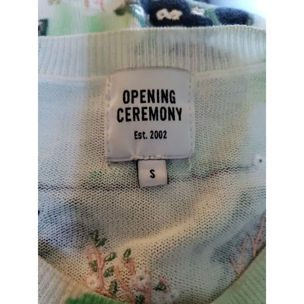 Opening Ceremony Japanese Landscape Art Sz S Sweater Long Sleeve Runway (V5